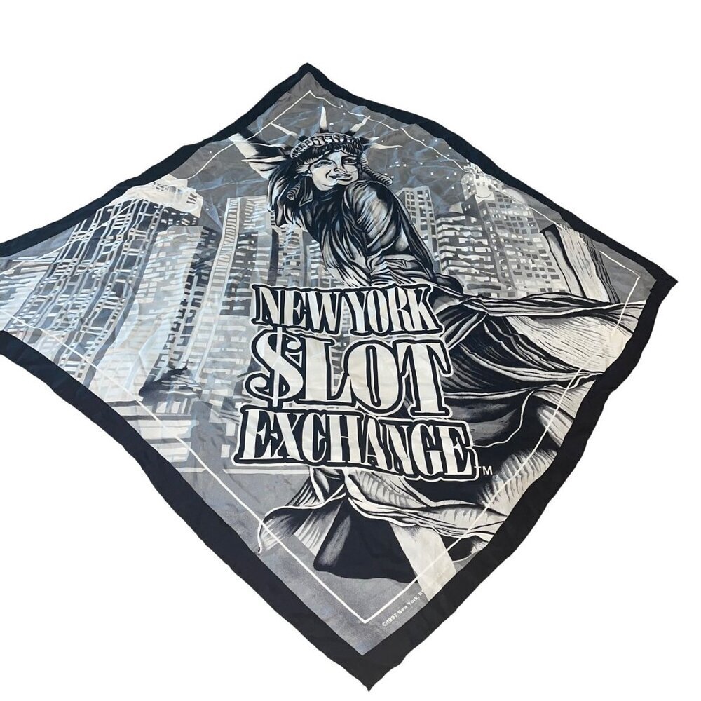 New York Slot Exchange Vintage 1990s Womens Scarf Large Hotel And Casino Rare
